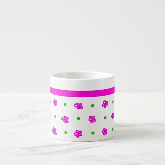 Hübsche Rosa Mini-Print Floral Espresso Tasse (Vorderseite)