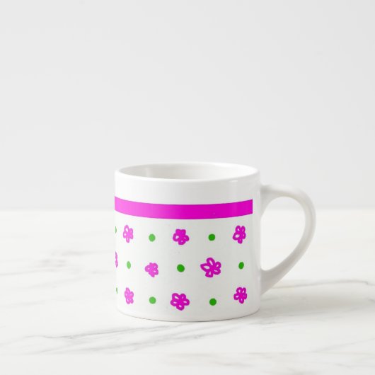 Hübsche Rosa Mini-Print Floral Espresso Tasse (Rechts)
