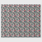 Hübsche rosa Mohnblumen Geschenkpapier (Flach)