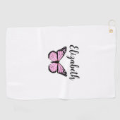 Hübsche Rosa-Monarchen-Schmetterling-individuelle  Golfhandtuch (Horizontal)