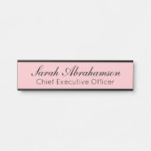Hübsche Rosa Namensplatte - Zeichen der Bürokanzle Türschild (Vorderseite )
