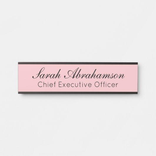 Hübsche Rosa Namensplatte - Zeichen der Bürokanzle Türschild (Vorderseite )