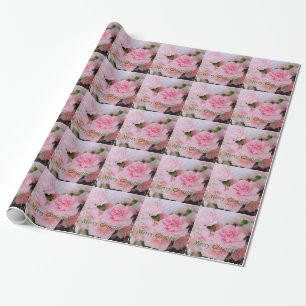 Hübsche rosa Nelken Blumenfotografie Geschenk Geschenkpapier