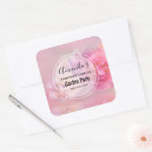 Hübsche rosa Nelken Fotokerzengeschäft Quadratischer Aufkleber (Umschlag)