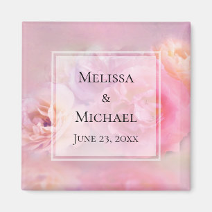 Hübsche rosa Nelken Save the Date Hochzeit Magnet
