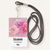 Hübsche rosa Nelken Stilvolle Fotografie Ausweis (Rückseite mit Schlüsselband)