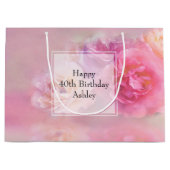 Hübsche rosa Nelken Stilvolle Fotografie Geburtsta Große Geschenktüte (Vorderseite)