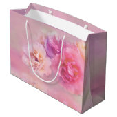 Hübsche rosa Nelken Stilvolle Fotografie Geburtsta Große Geschenktüte (Rückseite Schrägansicht)