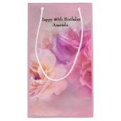 Hübsche rosa Nelken Stilvolle Fotografie Geburtsta Kleine Geschenktüte (Rückseite)