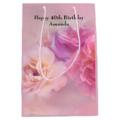 Hübsche rosa Nelken Stilvolle Fotografie Geburtsta Mittlere Geschenktüte (Vorderseite)