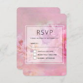 Hübsche Rosa Nelken Stilvolle Hochzeit RSVP Karte (Vorne/Hinten)