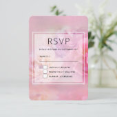 Hübsche Rosa Nelken Stilvolle Hochzeit RSVP Karte (Stehend Vorderseite)