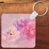 Hübsche Rosa Nelken Stilvolle Hochzeit Schlüsselanhänger (Rückseite)