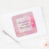 Hübsche rosa Nelken Stilvolles Foto Business Quadratischer Aufkleber (Umschlag)