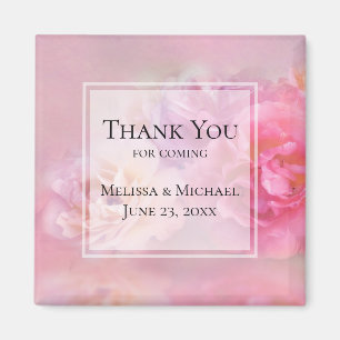 Hübsche rosa Nelken Stilvolles Foto Vielen Dank Magnet