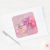 Hübsche rosa Nelken Stilvolles Foto Vielen Dank Quadratischer Aufkleber (Umschlag)