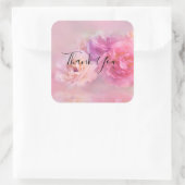 Hübsche rosa Nelken Stilvolles Foto Vielen Dank Quadratischer Aufkleber (Tasche)