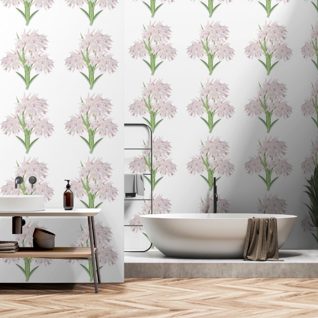 Hübsche Rosa Orchid-Blume Textur Tapete (Badezimmer)