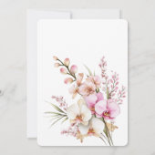 Hübsche Rosa Orchid-Blumenhochzeit Einladung (Rückseite)