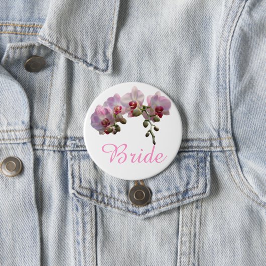 hübsche Rosa-Orchideen-Blume Brauseknopf Button (Beispiel)