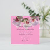 Hübsche Rosa Orchideen Blume Einladungen Hochzeit (Stehend Vorderseite)