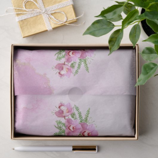 Hübsche Rosa Orchideen Seidenpapier (Geschenk)