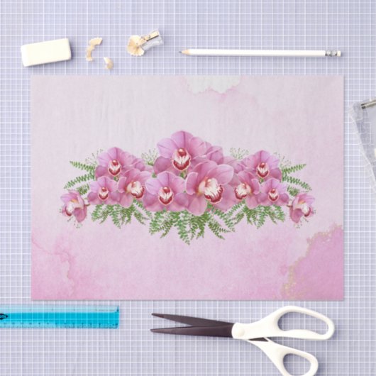 Hübsche Rosa Orchideen Seidenpapier (Handwerk)