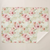 Hübsche Rosa Orchideen Sherpadecke (Vorderseite (Horizontal))