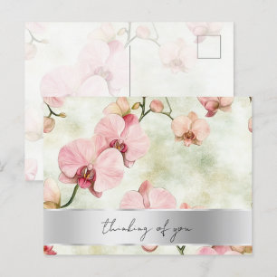Hübsche Rosa Orchids Hochzeit Postkarte