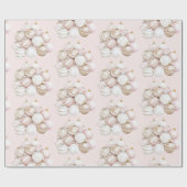 Hübsche Rosa Ornamente Weihnachten Geschenkpapier (Flach)