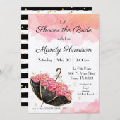 Hübsche Rosa Pariser Brautdusche Einladung (Vorne/Hinten)