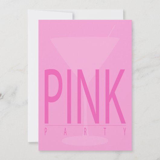 Hübsche rosa Party Einladungen (Rückseite)