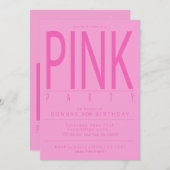 Hübsche rosa Party Einladungen (Vorne/Hinten)