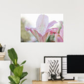 Hübsche rosa Pastell-Blume Poster (Heimbüro)