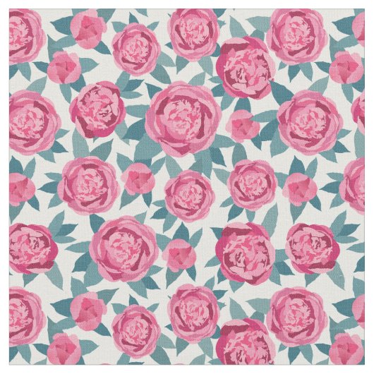 Hübsche rosa Peonies Stoff (Nahaufnahme)