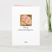 Hübsche Rosa Peonies zum Geburtstag Karte (Rückseite)