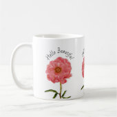 Hübsche Rosa-Peony-Blume Kaffeetasse (Links)