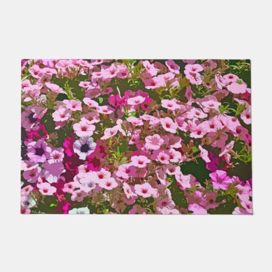 Hübsche Rosa Petunien Fußmatte (Vorderseite)