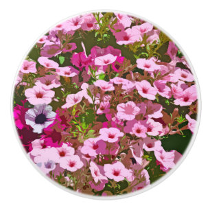 Hübsche Rosa Petunien Keramikknauf