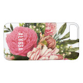 Hübsche rosa Pfingstrosen-Blumenblumenstrauß mit Case-Mate iPhone Hülle (Rückseite (Horizontal))