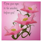 Hübsche rosa Pflaumen aus Triple Stack Nah Fliese (Vorderseite)