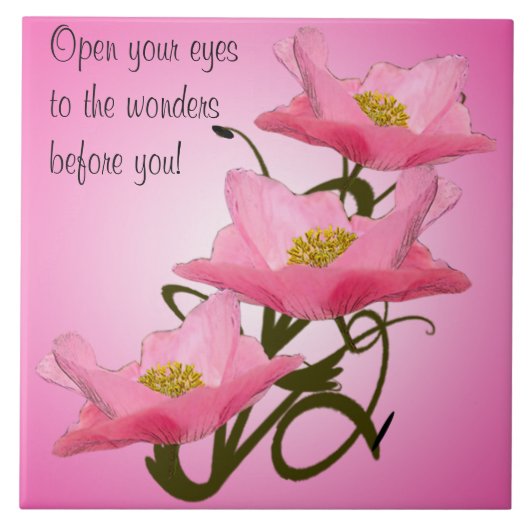 Hübsche rosa Pflaumen aus Triple Stack Nah Fliese (Vorderseite)