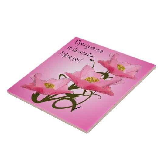 Hübsche rosa Pflaumen aus Triple Stack Nah Fliese (Seite)