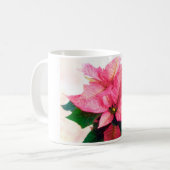 Hübsche rosa Poinsettia-Tasse Kaffeetasse (Vorderseite Links)