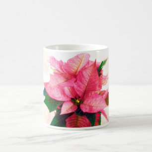 Hübsche rosa Poinsettia-Tasse Kaffeetasse
