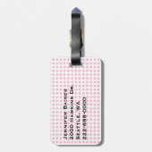 Hübsche rosa Polka-Punkt-u. Flamingo-Gewohnheit Gepäckanhänger (Rückseite vertikal)