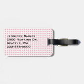 Hübsche rosa Polka-Punkt-u. Flamingo-Gewohnheit Gepäckanhänger (Rückseite horizontal)