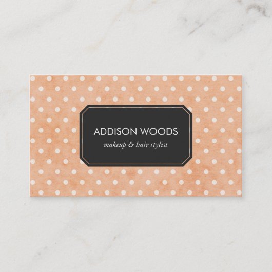 Hübsche rosa Polka-Punkte beruflich Visitenkarte (Vorderseite)