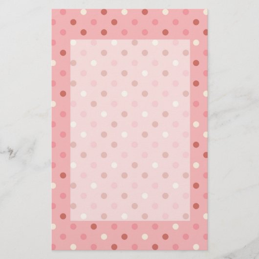 Hübsche rosa Polka-Punkte Briefpapier (Vorderseite)