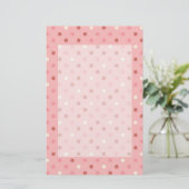 Hübsche rosa Polka-Punkte Briefpapier (Stehend Vorderseite)